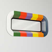 Single glass - RAL Colour TOPwindows rectangular fixed polymer porthole 375 x 175mm