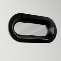 Single glass - Black TOPwindows oval fixed polymer porthole 375 x 175mm