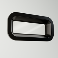 Dubbelglas - Zwarte TOPwindows rechthoekige vaste kunststof patrijspoort 375 x 175mm